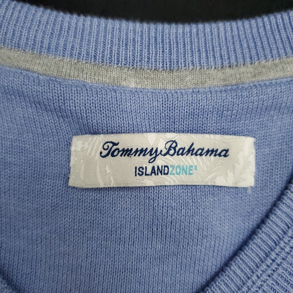 Tommy Bahama Sweater Mens XLarge Blue Island Zone V Neck Long‎ Sleeves Pullover - Picture 8 of 16